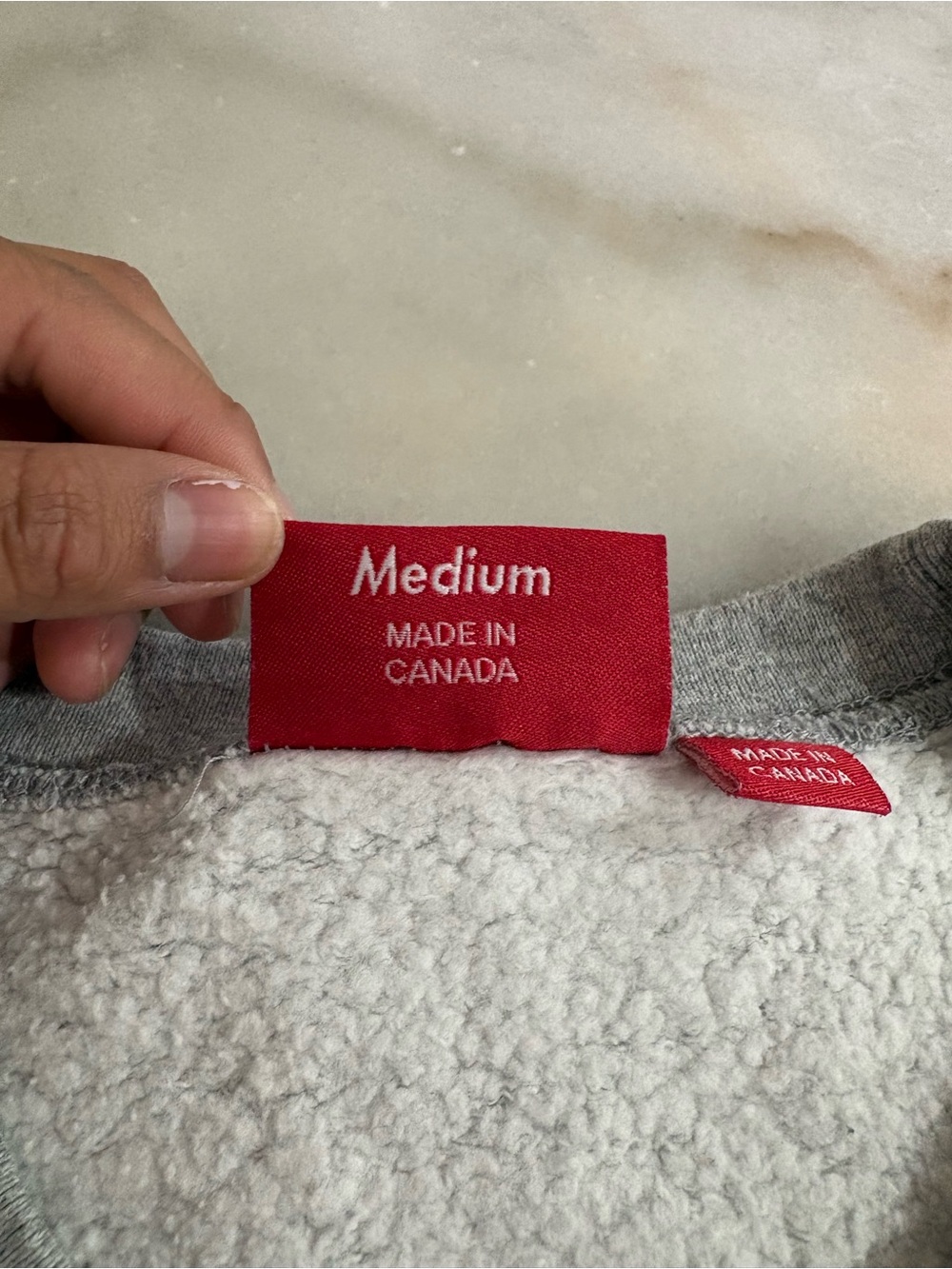 Supreme Gray Crewneck Sweatshirt with Red Box Logo - Picture 5 of 8